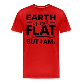 Satire Terre plate Blagues ironiques - T-shirt bio Premium Homme - rouge - Devant - Damien (186cm)