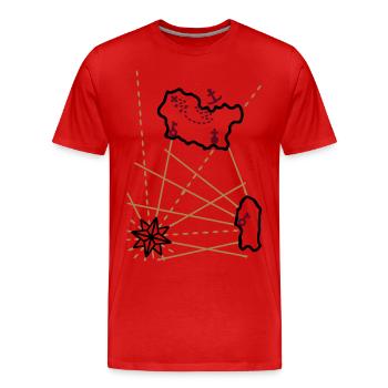 Treasure - anchorage - 3 Color Vector - Men's Premium Organic T-Shirt - red - Front - Damien (186cm)