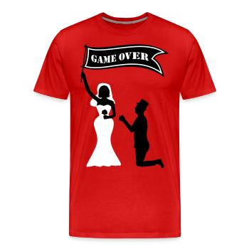 Jeu JGA drapeau mariée marié Jafta Edison - T-shirt bio Premium Homme - rouge - Devant - Damien (186cm)