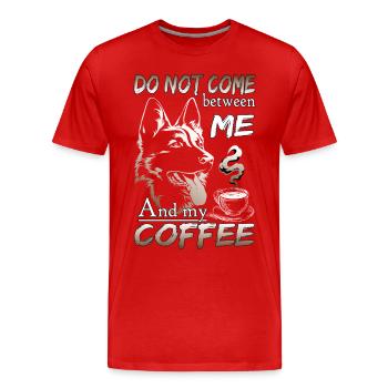 Schäfer Hund Kaffee - Schäferhunde Coffee Design - Männer Premium Bio T-Shirt - Rot - Vorne - Damien (186cm)