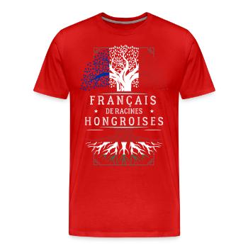 Racines Hongroises - T-shirt bio Premium Homme - rouge - Devant - Damien (186cm)