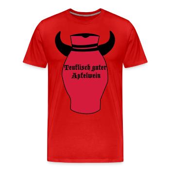 Teuflisch guter Apfelwein - Bembel Teufel - Männer Premium Bio T-Shirt - Rot - Vorne - Damien (186cm)