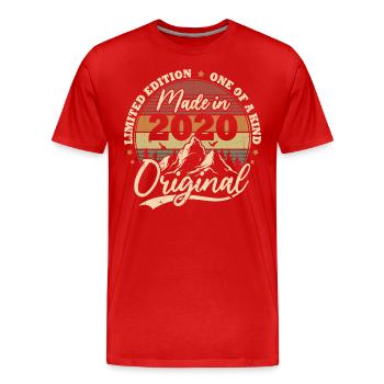 Original 2020 Vintage Retro Geburtstagsgeschenk - Männer Premium Bio T-Shirt - Rot - Vorne - Damien (186cm)