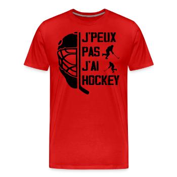 Ich kann keine Hockey-Geschenkidee haben - Männer Premium Bio T-Shirt - Rot - Vorne - Damien (186cm)