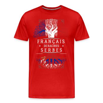 Racines Serbes - T-shirt bio Premium Homme - rouge - Devant - Damien (186cm)