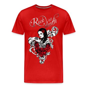 Rock till death Version 2 - Männer Premium Bio T-Shirt - Rot - Vorne - Damien (186cm)
