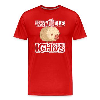 Komme was Wolle ich Schaf das - Männer Premium Bio T-Shirt - Rot - Vorne - Damien (186cm)