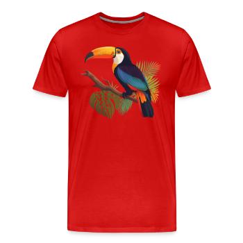 Toucan Costa Rica - T-shirt bio Premium Homme - rouge - Devant - Damien (186cm)