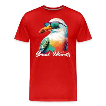 Graal Müritz vacances mouette fraîche avec lunettes de soleil - T-shirt bio Premium Homme - rouge - Devant - Damien (186cm)