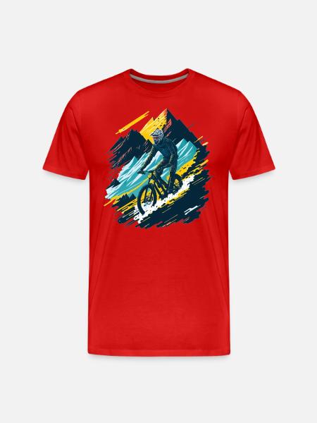 Mountain Bike Downhill Mountain Biker - Camiseta orgánica premium hombre - rojo