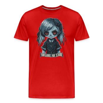 Gothic Schoolgirl Too Ghoul for School - Men's Premium Organic T-Shirt - red - Front - Damien (186cm)
