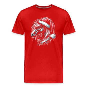 Cheval de Noël tête de cheval Graffiti Style - T-shirt bio Premium Homme - rouge - Devant - Damien (186cm)