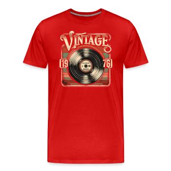 Retro Vinyl Vintage Legend 1976 Geburtstag - Männer Premium Bio T-Shirt - Rot - Vorne - Damien (186cm)