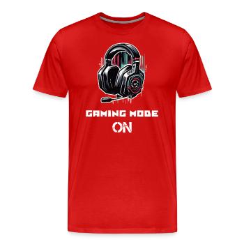 Gaming Mode On Gamer Sprüche Shirt - Männer Premium Bio T-Shirt - Rot - Vorne - Damien (186cm)