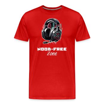Noob Free Zone Gamer Dictons Chemise - T-shirt bio Premium Homme - rouge - Devant - Damien (186cm)