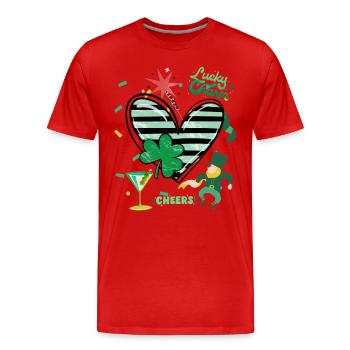 PORTE-BONHEUR - T-shirt bio Premium Homme - rouge - Devant - Damien (186cm)