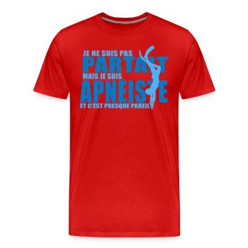 apnée plongée plongeur apnéiste - T-shirt bio Premium Homme - rouge - Devant - Damien (186cm)