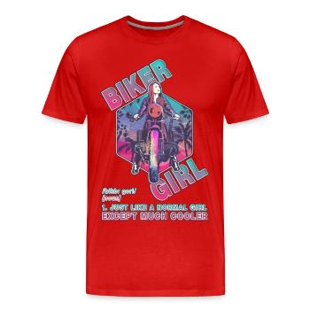Biker Girl, Rider Girl, Racer girl definition Art - Men's Premium Organic T-Shirt - red - Front - Damien (186cm)