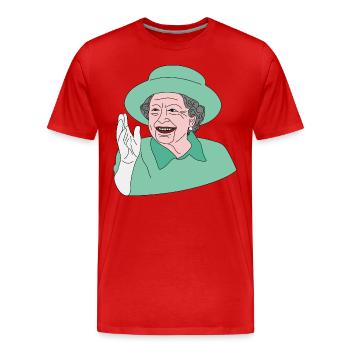 Our majesty the queen Elizabeth II. - Men's Premium Organic T-Shirt - red - Front - Damien (186cm)