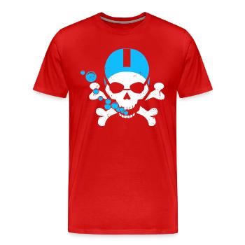 Swimming Skull - Men's Premium Organic T-Shirt - red - Front - Damien (186cm)