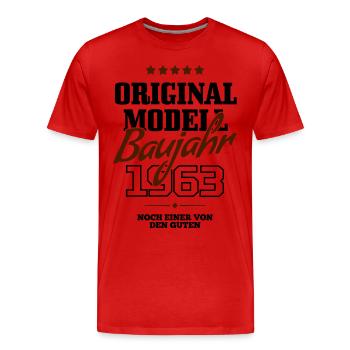 Baujahr 1963 - Männer Premium Bio T-Shirt - Rot - Vorne - Damien (186cm)