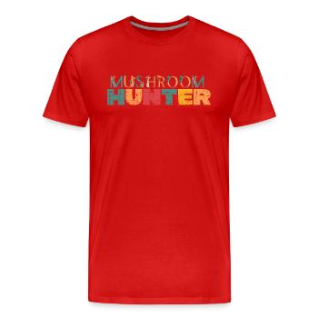 Morels Fungi Mushroom Hunter - Men's Premium Organic T-Shirt - red - Front - Damien (186cm)
