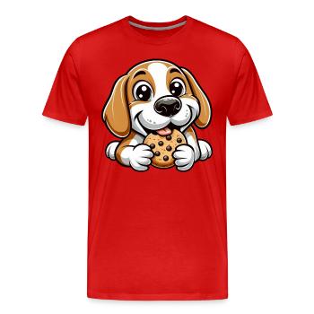 Beagle Hund Cookie Nachtisch Süßigkeiten - Männer Premium Bio T-Shirt - Rot - Vorne - Damien (186cm)