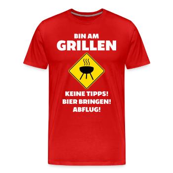 Grillen Bier Barbeque BBQ Fleisch Geschenk Männer - Männer Premium Bio T-Shirt - Rot - Vorne - Damien (186cm)
