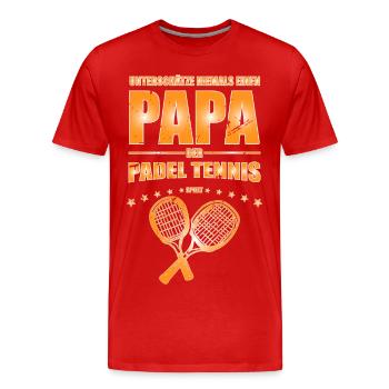 Geschenk für Papa Padel Tennis Papa tolles - Männer Premium Bio T-Shirt - Rot - Vorne - Damien (186cm)