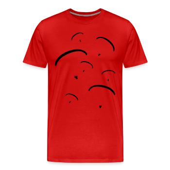 groupe _de_ parapentistes_g1 - T-shirt bio Premium Homme - rouge - Devant - Damien (186cm)