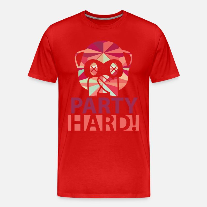 Party Hard - Männer Premium Bio T-Shirt - Rot