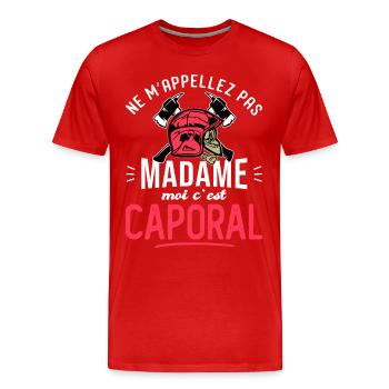 sapeurs pompiers caporal humour grade pompier - T-shirt bio Premium Homme - rouge - Devant - Damien (186cm)
