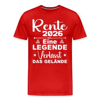 Pension 2026 - Une légende quitte le site - T-shirt bio Premium Homme - rouge - Devant - Damien (186cm)
