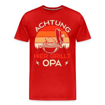 Grillen Grillmeister Opa Grill Geschenkidee - Männer Premium Bio T-Shirt - Rot - Vorne - Damien (186cm)