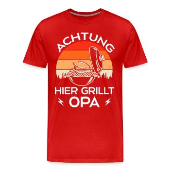Grillen Grillmeister Opa Grill Geschenkidee - Männer Premium Bio T-Shirt - Rot - Vorne - Damien (186cm)