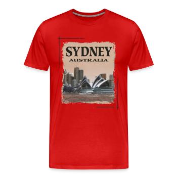 Sydney - Männer Premium Bio T-Shirt - Rot - Vorne - Damien (186cm)