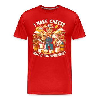 Käse machen - Männer Premium Bio T-Shirt - Rot - Vorne - Damien (186cm)