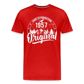 Original 1957 Vintage Birthday Gift 1957 - Men's Premium Organic T-Shirt - red - Front - Damien (186cm)