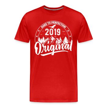 Original 2019 Vintage Birthday Gift 2019 - Men's Premium Organic T-Shirt - red - Front - Damien (186cm)