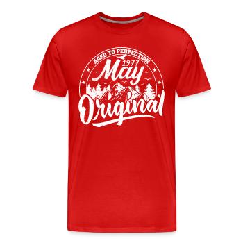 May 1977 Birthday May 1977 Gift May 1977 May - Men's Premium Organic T-Shirt - red - Front - Damien (186cm)