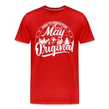 May 1950 Birthday May 1950 Gift May 1950 May - Men's Premium Organic T-Shirt - red - Front - Damien (186cm)
