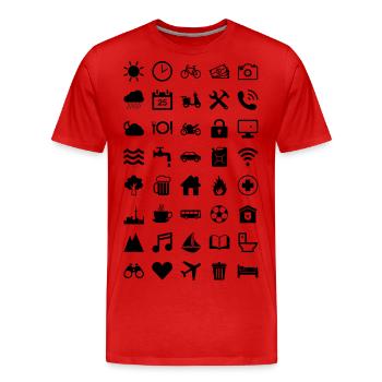 Travel Icons - T-shirt bio Premium Homme - rouge - Devant - Damien (186cm)