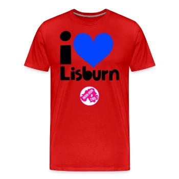 Lisburn Nordirland - Männer Premium Bio T-Shirt - Rot - Vorne - Damien (186cm)