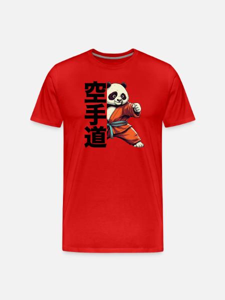 Karate Panda Summer Fun - Men's Premium Organic T-Shirt - red