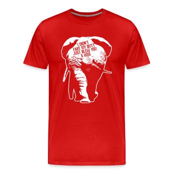 I didn't fart my heart blew you a kiss - Elephant - Männer Premium Bio T-Shirt - Rot - Vorne - Damien (186cm)