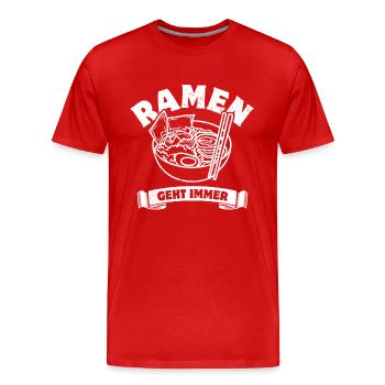 Ramen geht immer - Ramen Fan - Spruch - Männer Premium Bio T-Shirt - Rot - Vorne - Damien (186cm)