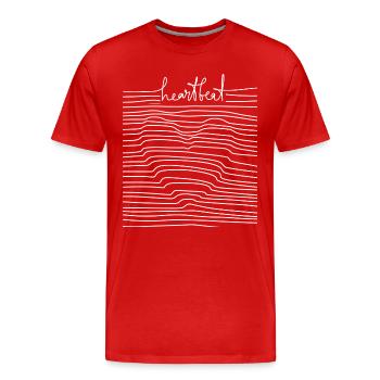 Battement de coeur amour coeur pouls dessin médecin infirmière - T-shirt bio Premium Homme - rouge - Devant - Damien (186cm)