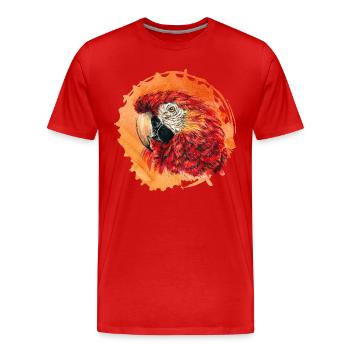 Papagei | macaw | parrot - Männer Premium Bio T-Shirt - Rot - Vorne - Damien (186cm)