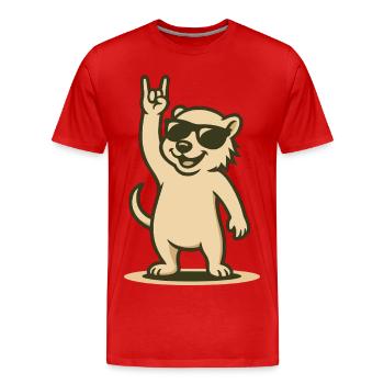 Bébé martre à bascule avec lunettes de soleil - T-shirt bio Premium Homme - rouge - Devant - Damien (186cm)