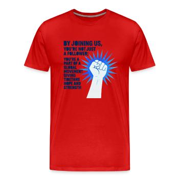 Mouvement tibétain de force et d’espoir 2 - T-shirt bio Premium Homme - rouge - Devant - Damien (186cm)